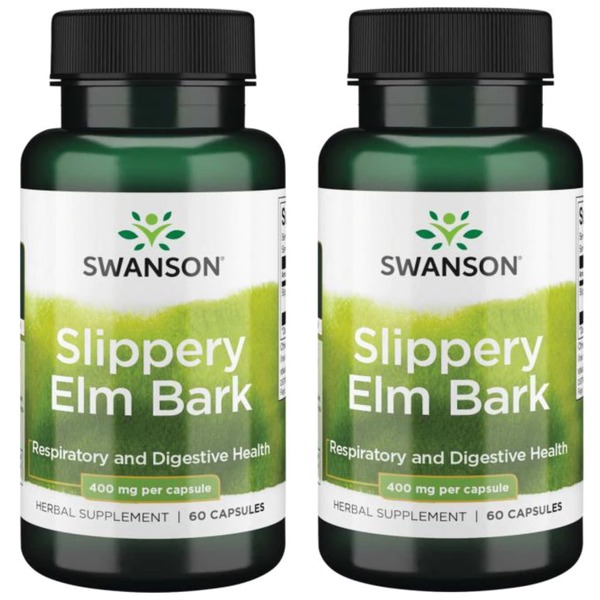 Swanson 스완슨 <b>슬리퍼리 엘름</b> 바크 400mg 60정 기타영양제  2개