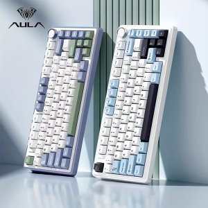 AULA F75 2.4G 무선 기계식 키보드 유선 게이밍 RGB 75% 레이아웃 OEM 가스켓 구조, 핫 스왑 가능 키보드, 타이핑 최적화, 게임용 사무실 키보드, PC 범용,