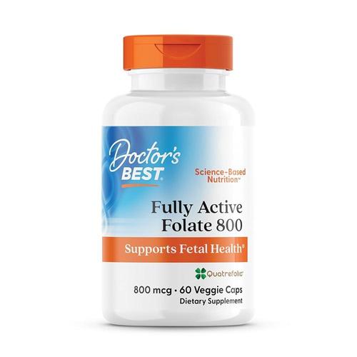 Doctor’s Best QuatreFolic 함유 엽산, 비건, 글루텐 800mcg, 식물성 캡슐60