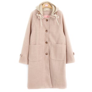 프렌치 무드 핑크베이지 니트 후드 나그랑 소매루즈핏 롱 울 코트[레글런 박시 박스 포켓 배색 봄 가을 겨울 고급 브랜드 아우터 겉옷 외투 아웃터 데일리룩 여행룩 명품보세 디자이너 