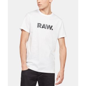 지스타로우 남성 로우 그래픽 로고 크루넥 티셔츠 6672722 White