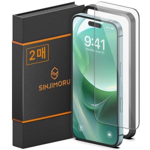 신지모루 2매 아이폰16 e 프로 플러스 프로맥스 2.5D 강화유리 액정보호필름