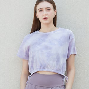 포머티브 FORMATIVE (FMST402)타이다이 프린트 셀프 타이 크롭탑_라일락타이다이 탑