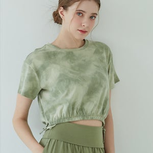 포머티브 FORMATIVE (FMST402)타이다이 프린트 셀프 타이 크롭탑_포레스트타이다이 탑