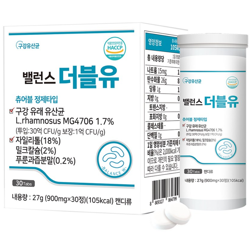 밸런스더블유 특허받은 구강유산균  2개  30정