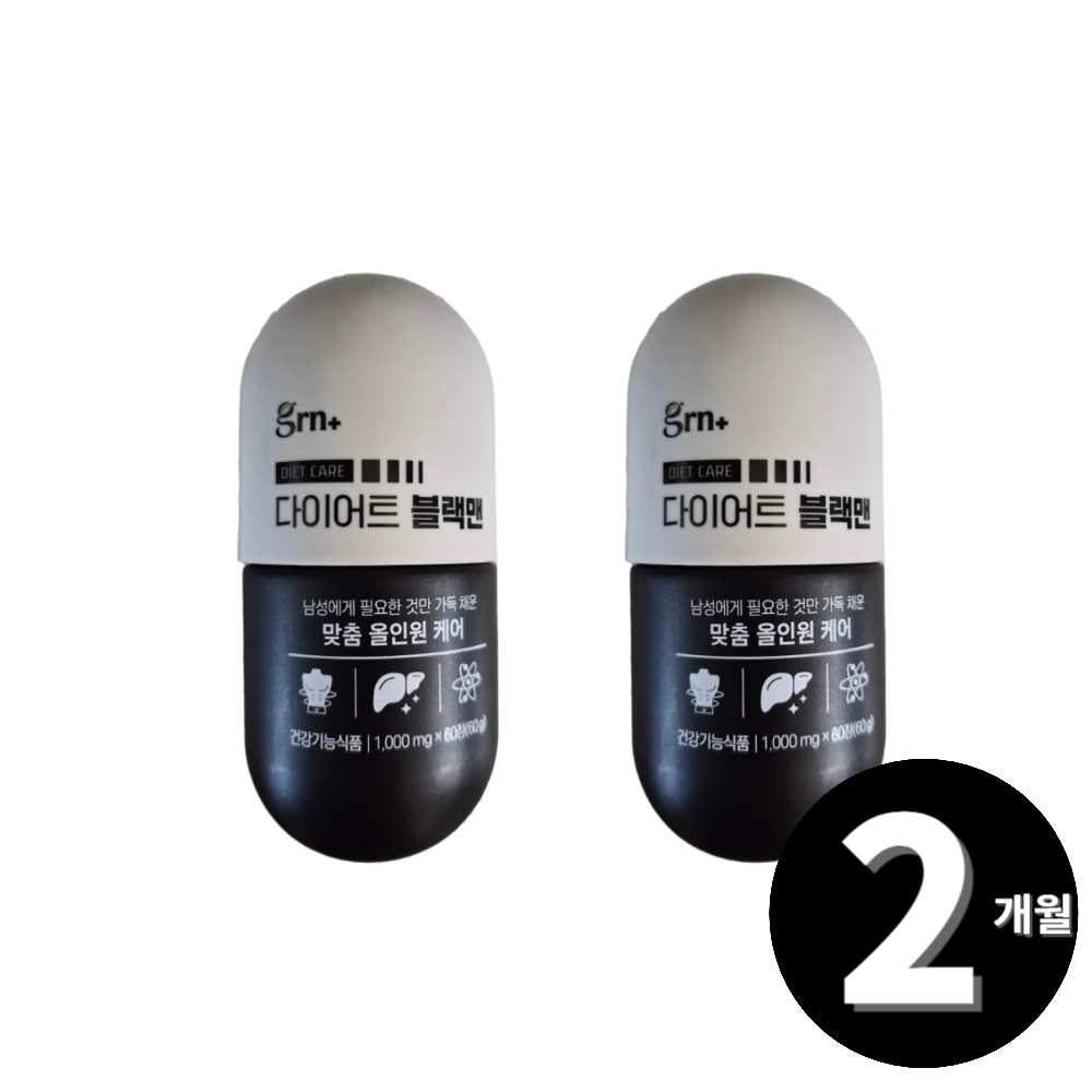 <b>GRN</b> 남성 올인원 간 건강 다이어트 블랙맨 3+3 (90+90일분)  60정