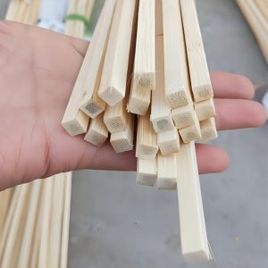 100개 천연 대나무 공예 스틱, 두께 4mm x 길이 30cm - DIY 프로젝트 및 미술 용품용 사각 나무 막대