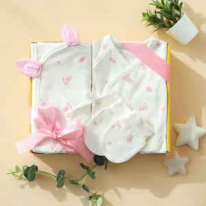 [맘스네이처] 오가닉 신생아 출산선물세트 3종 / 배냇+속싸개+손싸개