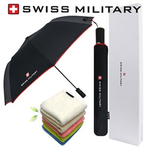 스위스밀리터리 2단자동 레드바이어스 150g 타올 세트 1개 (100 개부터 구매가능)