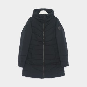캐나다구스 패딩 2331WB 61 BLACK 클레어 블랙라벨 패치로고 후드 롱패딩 여성 자켓