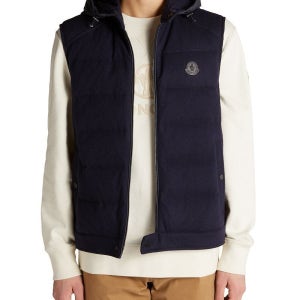 몽클레르 캐시미어 나일론 풀 집업 후드 다운 패딩 베스트 Rezila Cashmere Nylon Full Zip Hooded Down Vest 5129982