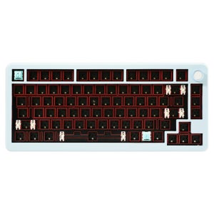 큐센 A75 풀알루미늄 가스켓 기계식 유무선 키보드 베어본 블루퍼플  4000mAh 1090g RGB 5중흡음 커스텀 하우징 리시버