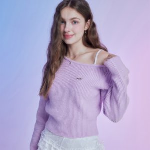 문페어리  MF GINA ONE SHOULDER KNIT - PINK