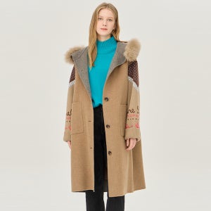 [베네통]2024 WINTER 쿠스 퍼트리밍 후드 코트 BACT53461BG