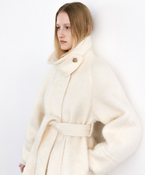 [아틀리에 나인] HAIRY WOOL BELTED HALF COAT S(CT-1450) 5006648140