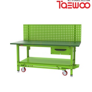 태우산업 메라우드 작업대 (TW15-1DM-1P) 리프트 선반 철제다이 작업책상 산업 테이블