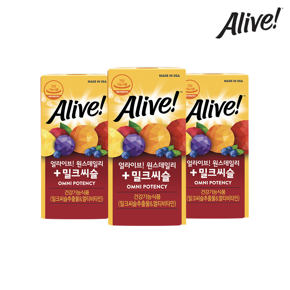 [네츄럴라이프] 얼라이브 밀크씨슬 멀티비타민 60정 3병