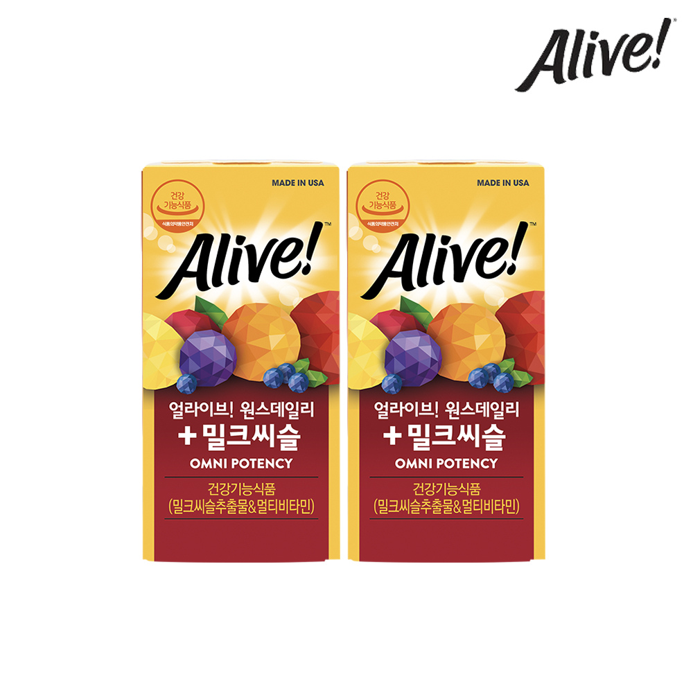 [네츄럴라이프] 얼라이브 밀크씨슬 멀티비타민 60정 2병