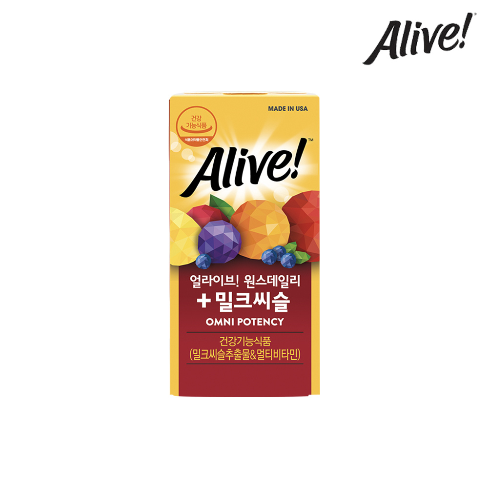 [네츄럴라이프] 얼라이브 밀크씨슬 멀티비타민 60정 1병