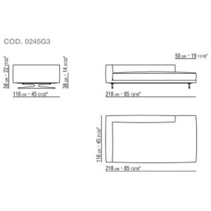 Flexform CAMPIELLO Sectional Sofas (Model - 0245G3 / Upholstery Material - Fabric ELLISSE) 860784394