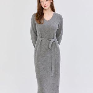 [질스튜어트 뉴욕 여성] [울 100] 그레이 골지 스트랩 울 니트원피스 JSSW4D500G3