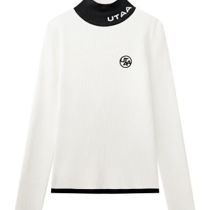 [UTAA][UTAA]UTAA Logo Curve Ring Turtleneck Knit   Women`s  (UD4KTF571)(K1730685460665020WH01)