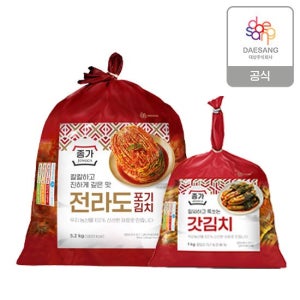 종가 전라도식 포기김치 5.2kg + 갓김치 1kg TV상품