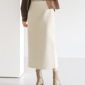 핸드메이드 울블렌디드 펜슬 밴딩 스커트