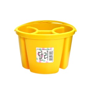 달리 수채화 물통 소 노랑색 4칸 175*175*118mm 미술용품