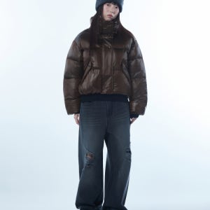 [무신사 스탠다드 우먼] 우먼즈 데일리 푸퍼 글로시 숏 패딩 재킷 [브라운] MWDJPAZ08-BR