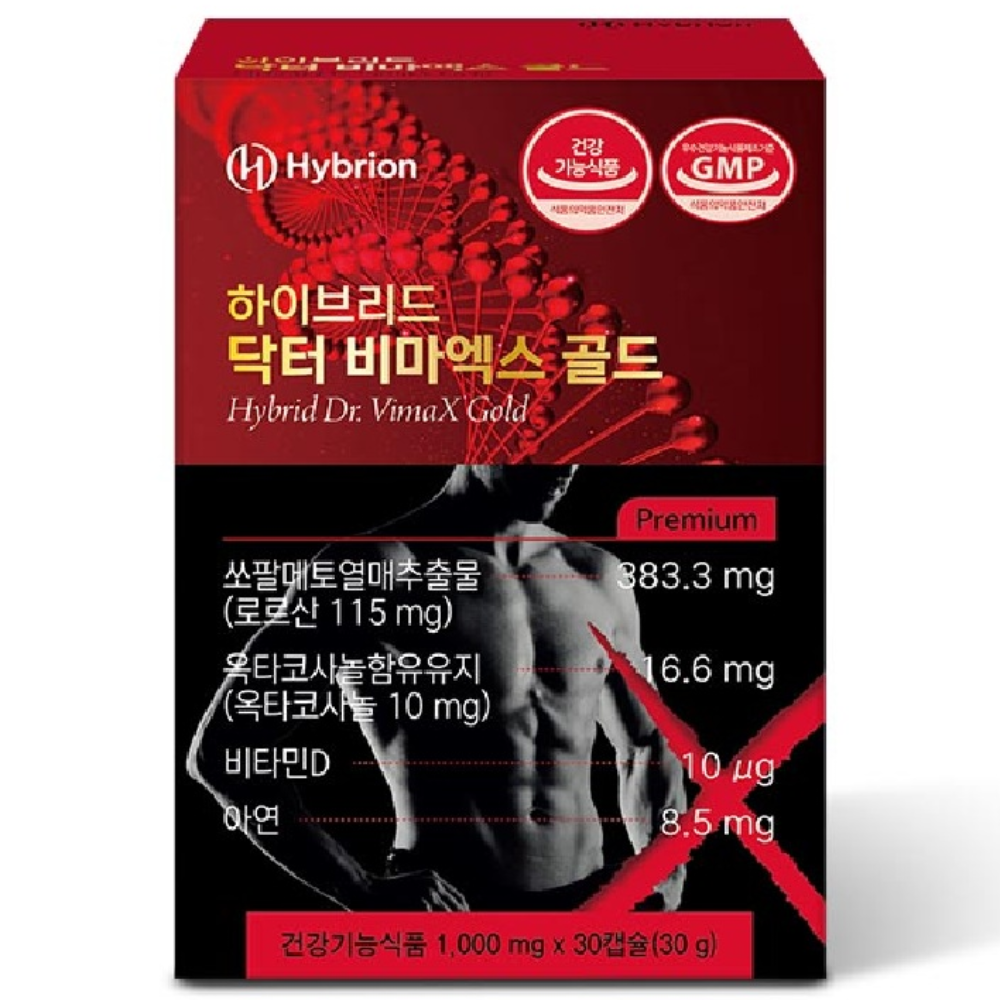 닥터 비마엑스 골드 1000mg 남성기능건강 의사약사가만든 제주도 말태반 <b>쏘팔메토</b> 옥타코사놀 아연 비타민D 전립선 활력  1박스  30정
