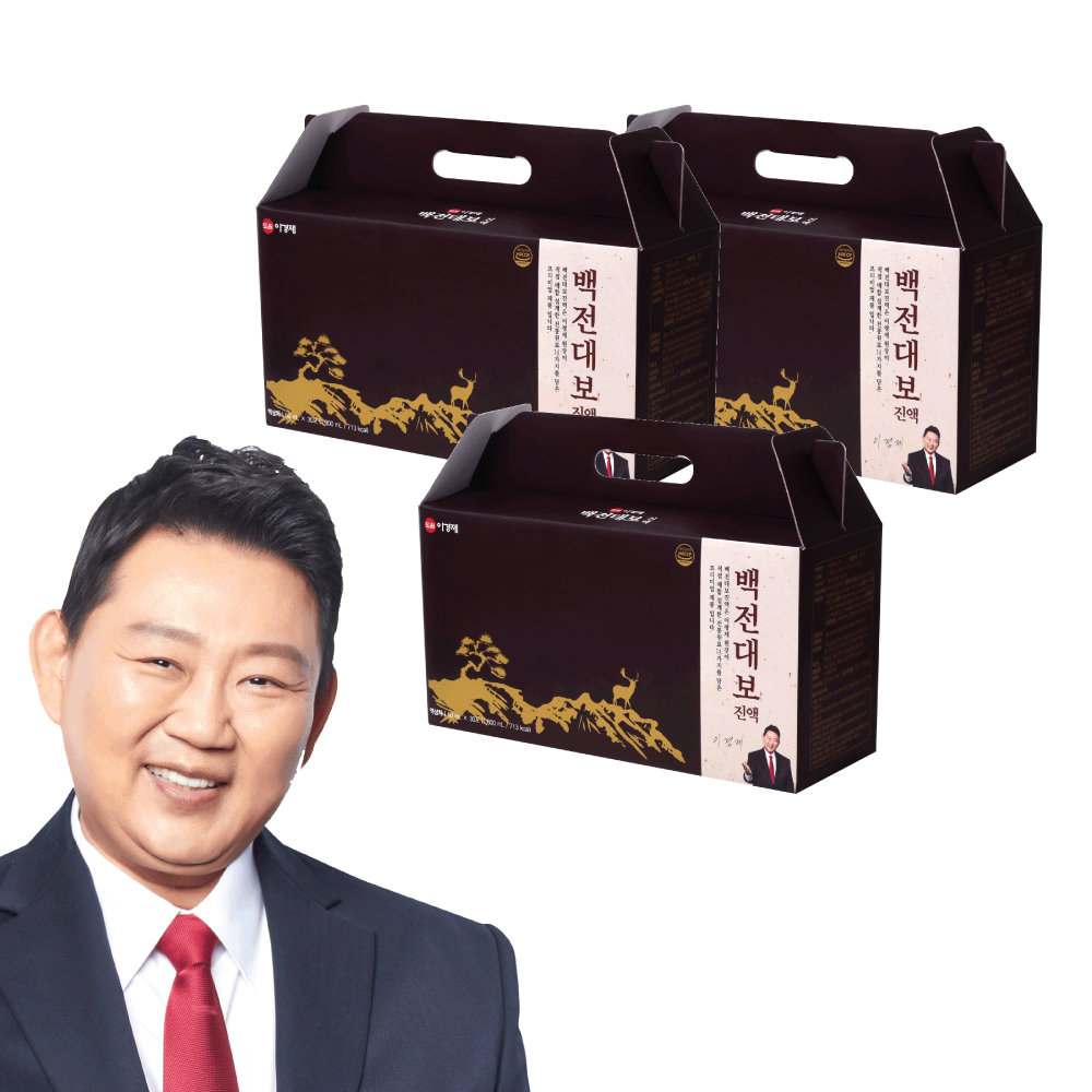<b>래오이경제</b> 이경제 원장 백전 대보진액 3박스(90포) 녹용 침향 12가지 한방원료 액기스 건강즙 <b>기력</b>회복 이경재