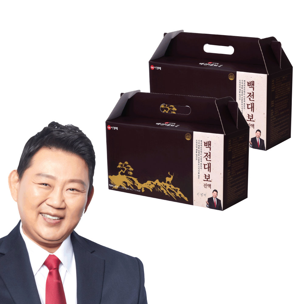 <b>래오이경제</b> 이경제 원장 백전 대보진액 2박스(60포) 녹용 침향 12가지 한방원료 액기스 건강즙 <b>기력</b>회복 이경재