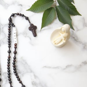 나만의 수호천사 세례명 5단 묵주 (벽조목), 실비아묵주