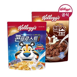 [미니시리얼 3봉 증정] 켈로그 오곡 첵스초코 570g 1개 + 콘푸로스트 600g 1개