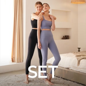 스포츠웨어 NEW 여성 플렉스 에어 브라탑 + 레깅스 땀복 SET