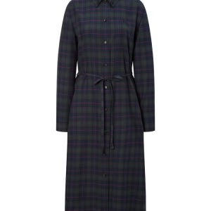 [헤지스 여성] [LF몰단독특가][기모] 그린 체크 셔츠형 원피스 HSDR4DC91E3