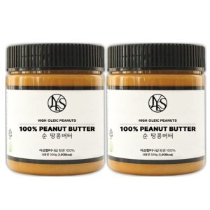 순 땅콩버터 크리미 300g X 2개 무첨가 100% 무가당 견과류 피넛버터 잼