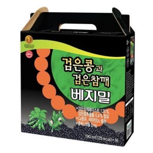 베지밀 검은콩과 검은참깨 두유 190mlx16