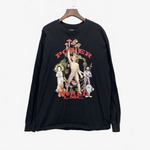 (L) LMC 엘엠씨 디자인 프린팅 긴팔 티셔츠 블랙