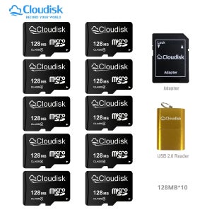 10팩 Cloudisk SD 카드 32GB 16GB 8GB 4GB 2GB 1GB 512MB 256MB 128MB Memory CardHC U3 U1 A2 A1 C10 UHS-I