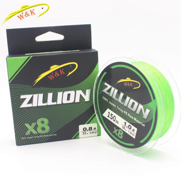 더블 컬러 슈퍼 파워 꼰 PE 라인 낚싯줄 X8 150m  01 ZILLION <b>GRN</b>  1개