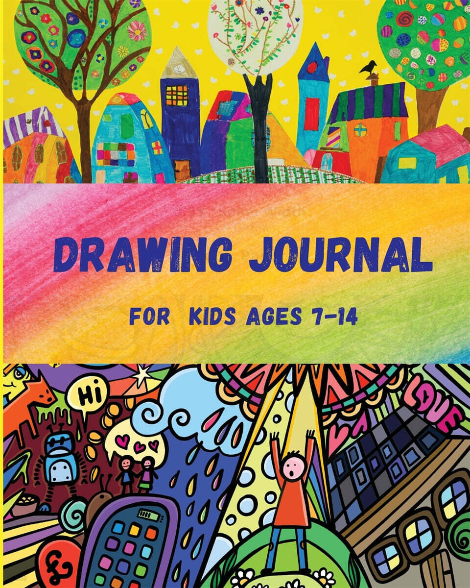 Drawing Journal for Kids  ages 7-14 (Drawing, Sketching and Writing Journal with Attractive Pattern inside: Medium Size Sketch Book for Kids ages 7-14: Provoke the Imagination: 150 Pages of Drawing and Write Journal)