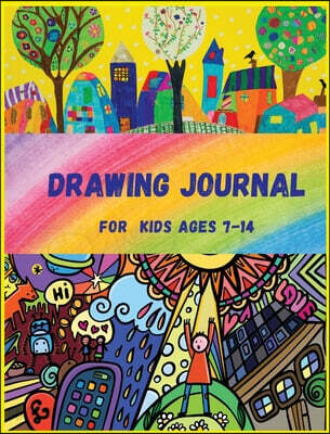 DRAWING JOURNAL FOR KIDS ages 7-14 (Drawing, Sketching and Writing with Attractive Pattern inside: Medium Size Sketch Book for Kids ages 7-14: Provoke the Imagination: 150 Pages for Drawing and Writing)