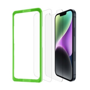 [벨킨] 벨킨 아이폰14플러스 2매 이지프레임 템퍼드 강화유리 필름 OVA124zz / 셀프부착 프레임 증정