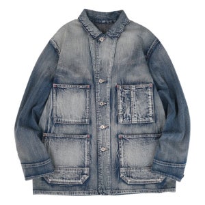본로우 40s Vintage Coverall Jacket_Bleach Indigo