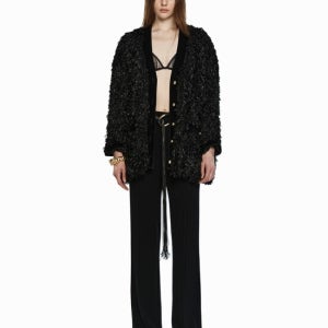 와이씨에이치 Fluffy Fur Long Cardigan Black (W24jk2031bk)
