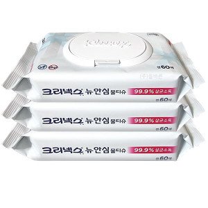 크리넥스 크리넥스 안심물티슈(99.9%항균) 캡형 60매 x3팩