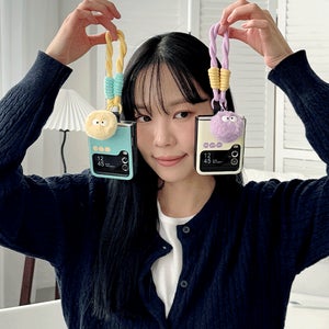 [TC] 카드도어범퍼 케이스[먼지몽 와글와글+로프 스트랩] Z플립7FE 6 5 4 3