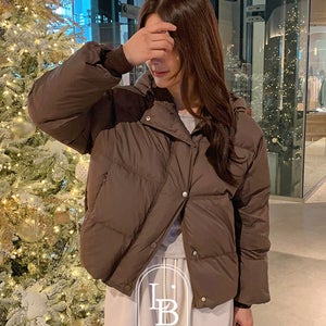 (당일출고) 르모 아방 후드 오리털 100% 스트링 덕다운 숏 패딩